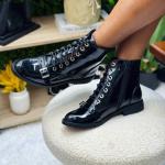 Jet black combat boots