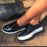 Textured slip-on sneakers