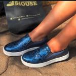 Textured slip-on sneakers