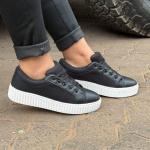 Knit platform sneakers