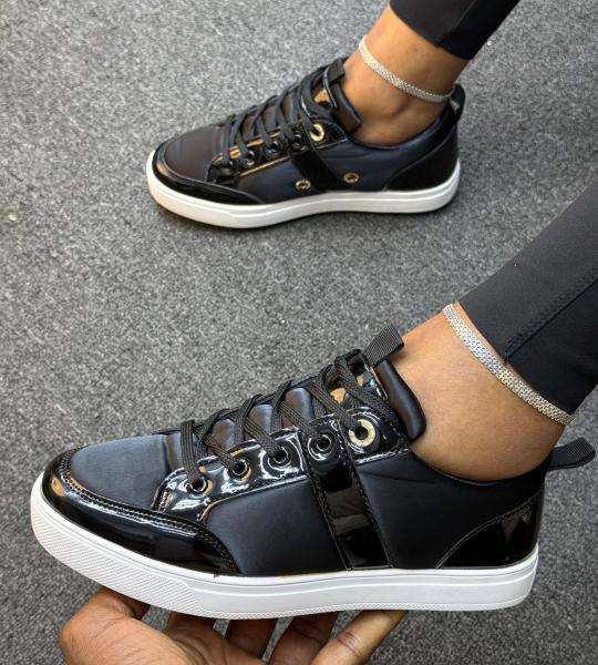 Sleek satin-like sneakers